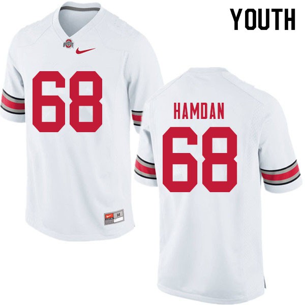 Ohio State Buckeyes #68 Zaid Hamdan Youth Stitch Jersey White
